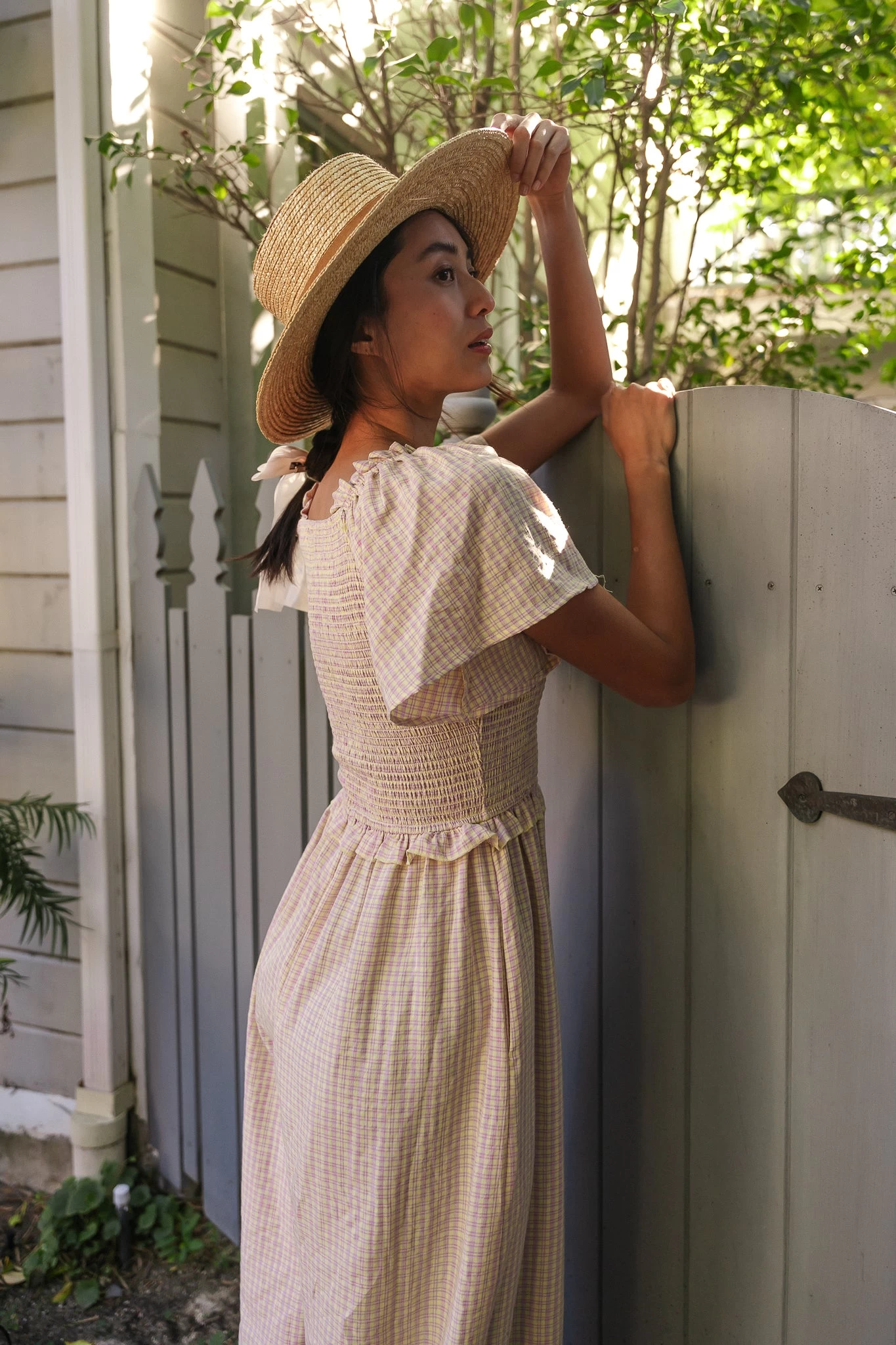 Indie Jumpsuit In Lavender Gingham - Image 5