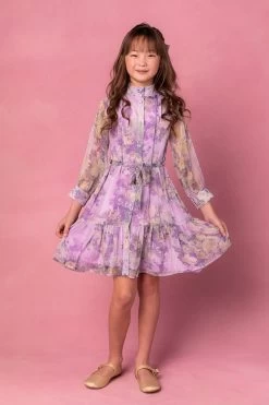 Mini Eleanor Dress In Purple Floral - FINAL SALE