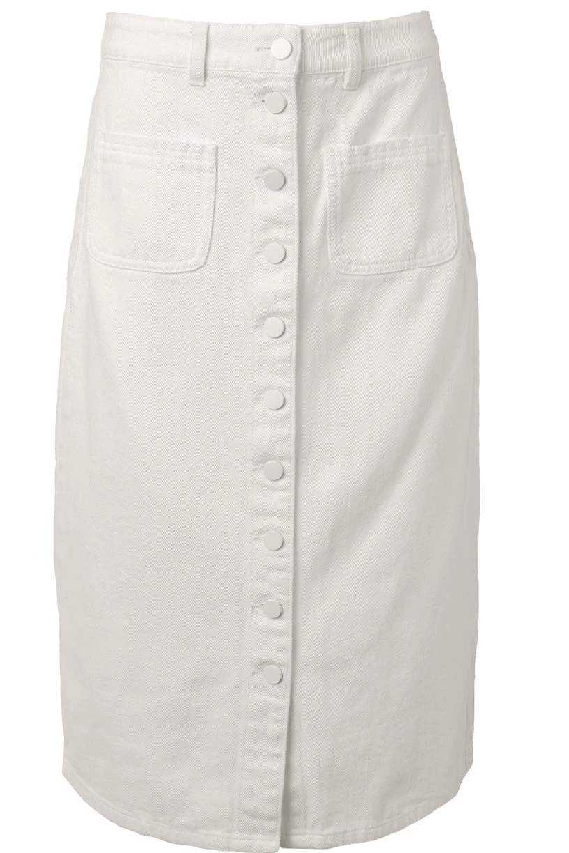 Emma Denim Skirt In White - Image 10
