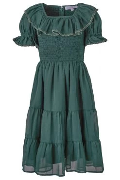Mini Gracie Dress In Emerald Chiffon - FINAL SALE
