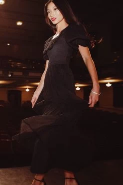 Gracie Dress In Black Chiffon