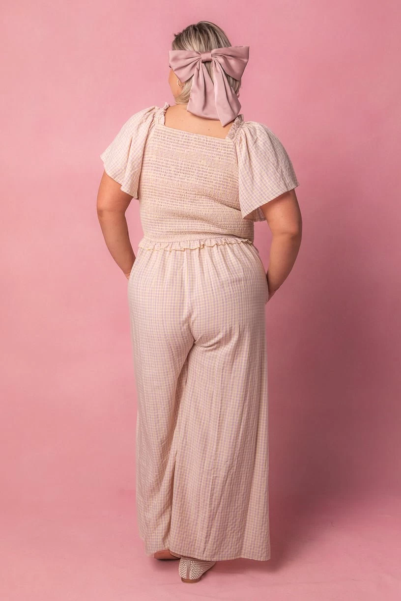 Indie Jumpsuit In Lavender Gingham - Image 8