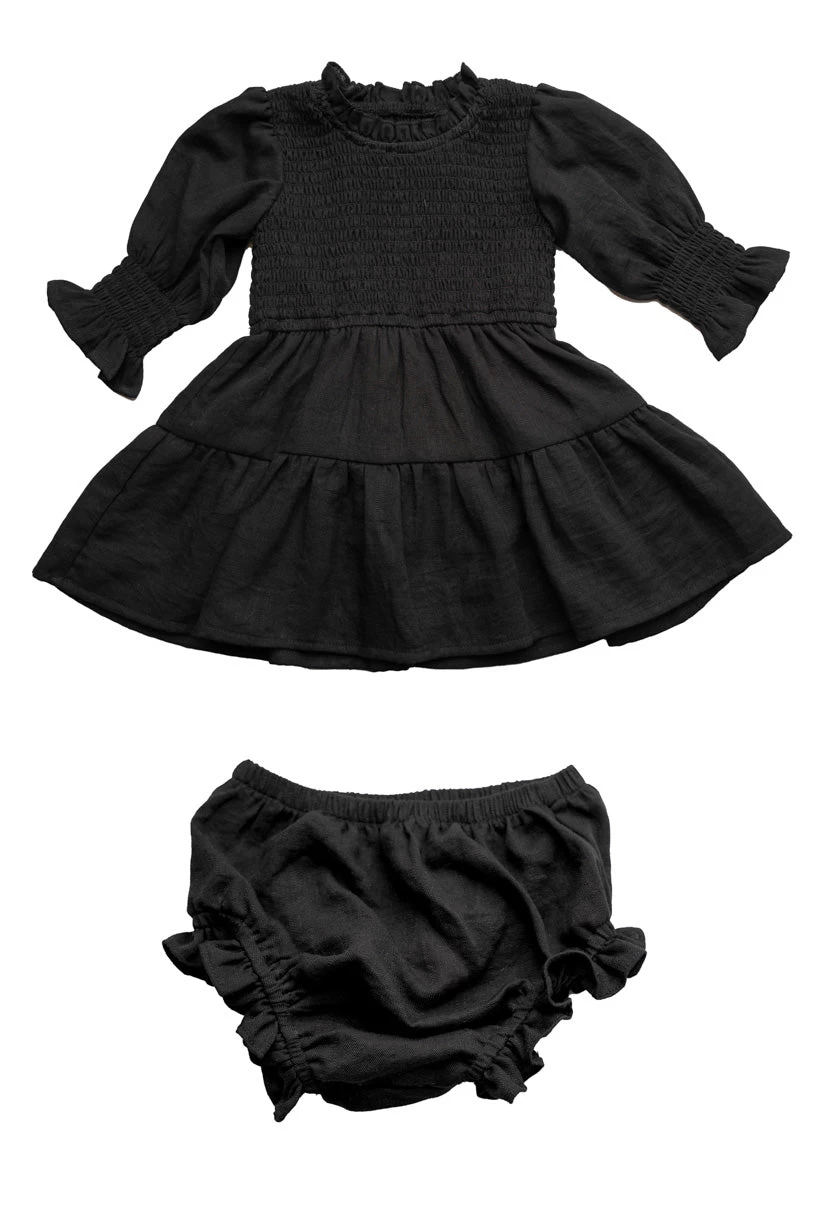 Baby Leena Dress Set In Black - FINAL SALE - Image 2