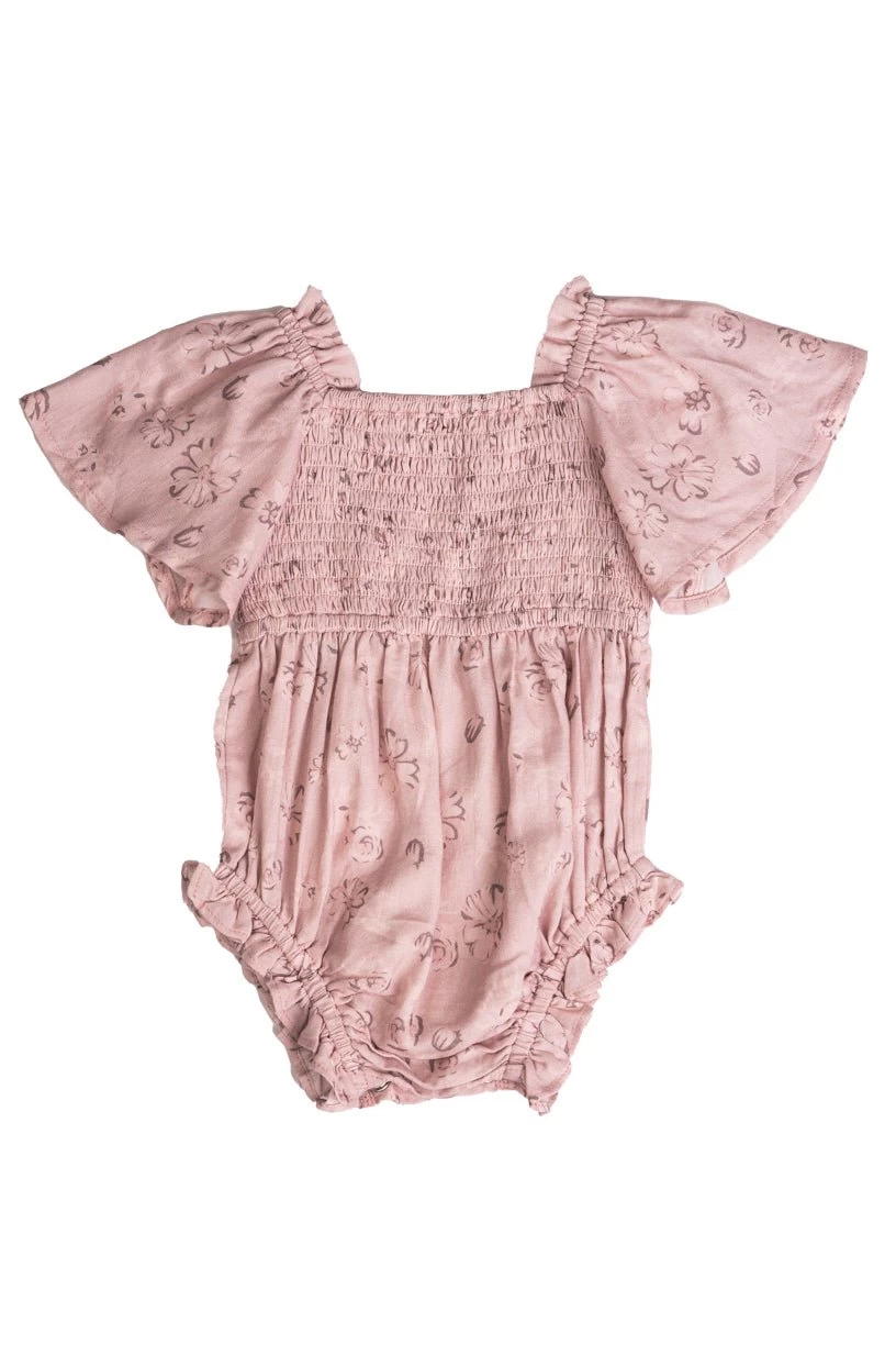Baby Lennon Romper In Dusty Pink - Image 4