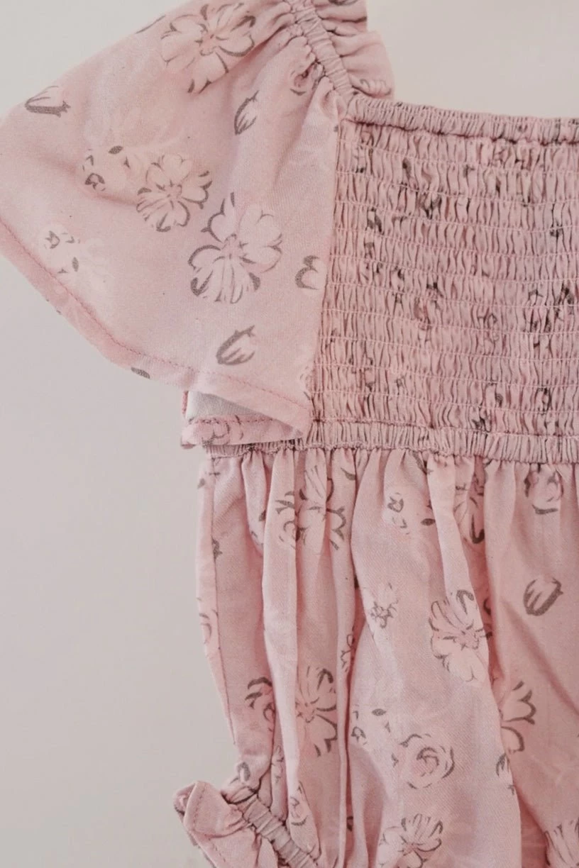 Baby Lennon Romper In Dusty Pink - Image 3