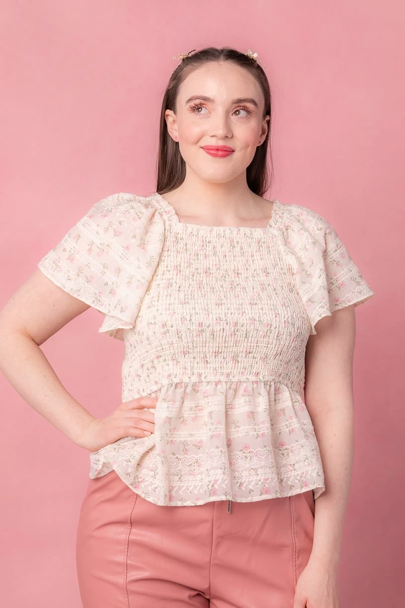 Madison Top In Eyelet Floral - Image 2