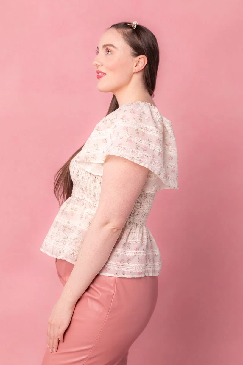 Madison Top In Eyelet Floral - Image 6