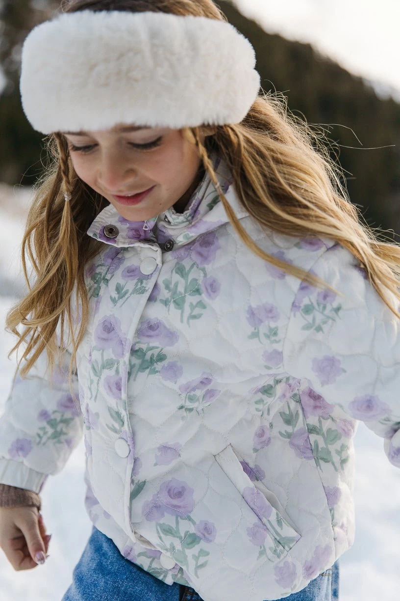 Mini Quilted Jacket In Lavender Floral - Image 4