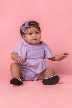 Baby Lennon Romper In Lavender
