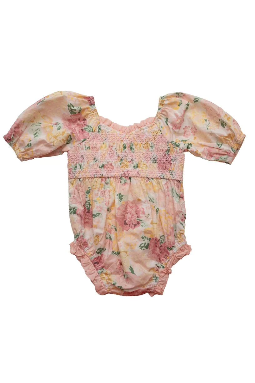 Baby Roselyn Romper In Pastel Floral - Image 6