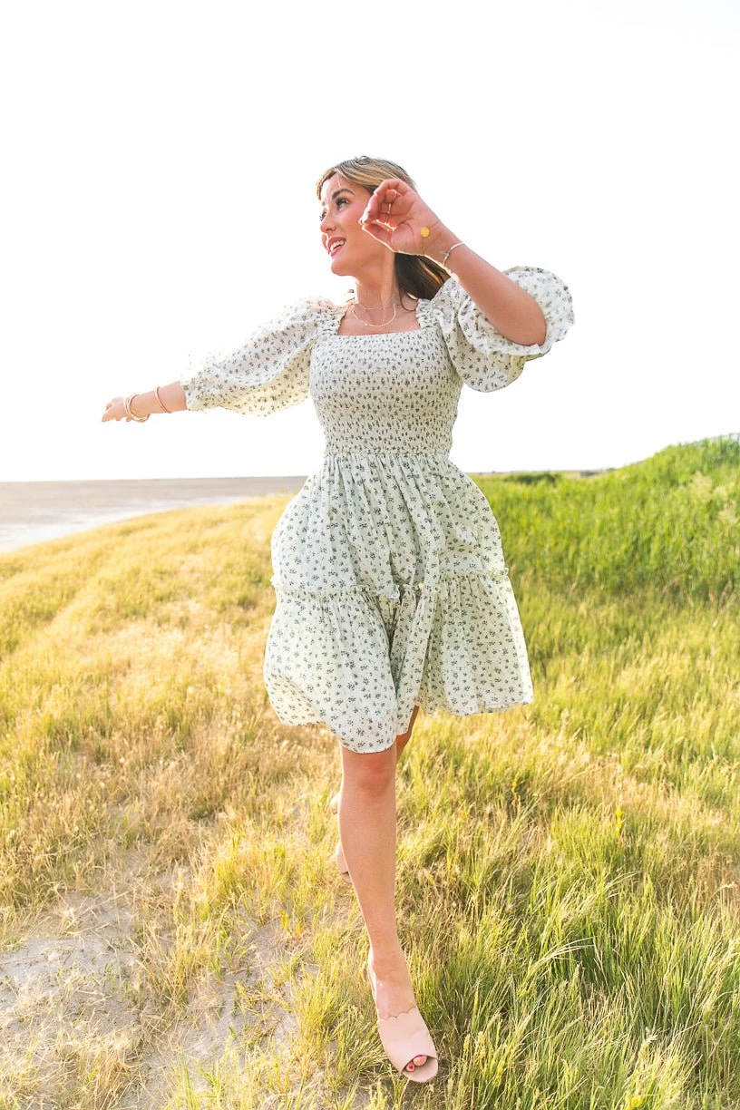 Short Madeline Dress In Blue - FINAL SALE - Image 4