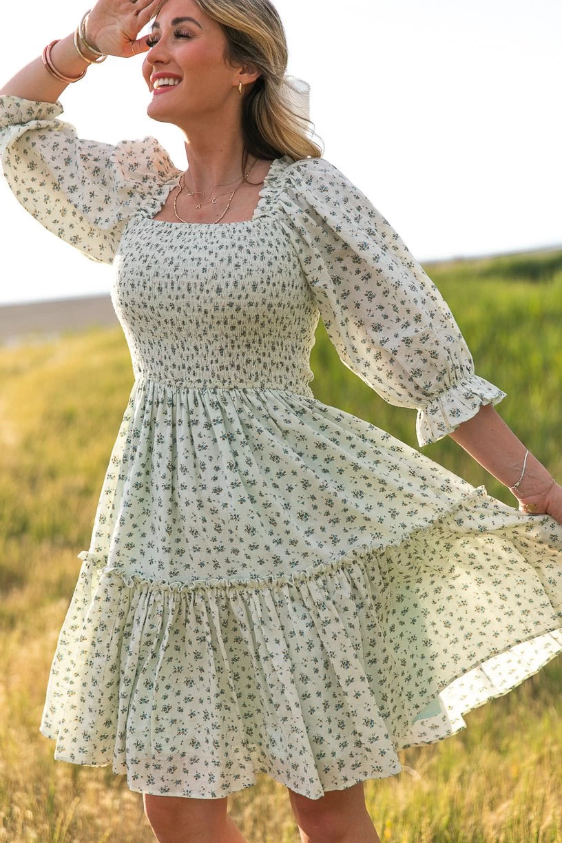 Short Madeline Dress In Blue - FINAL SALE - Image 5