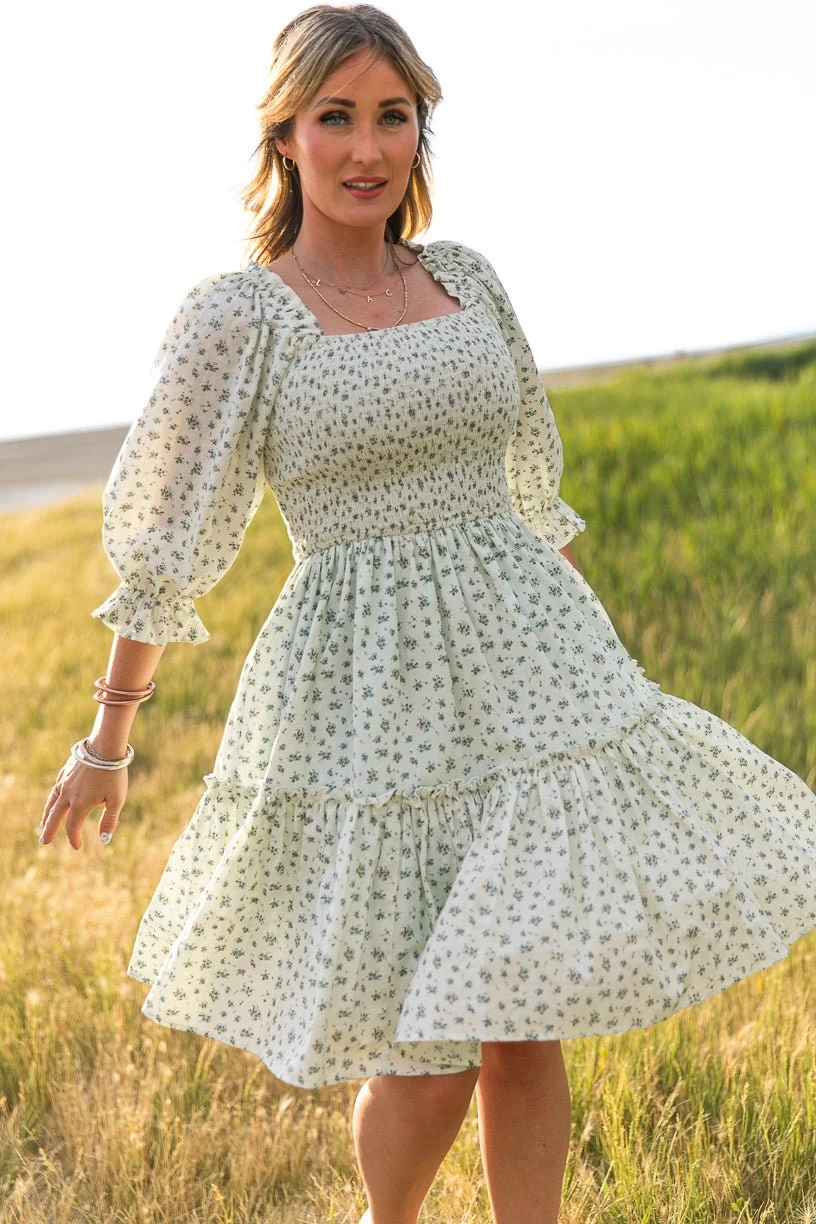 Short Madeline Dress In Blue - FINAL SALE - Image 12