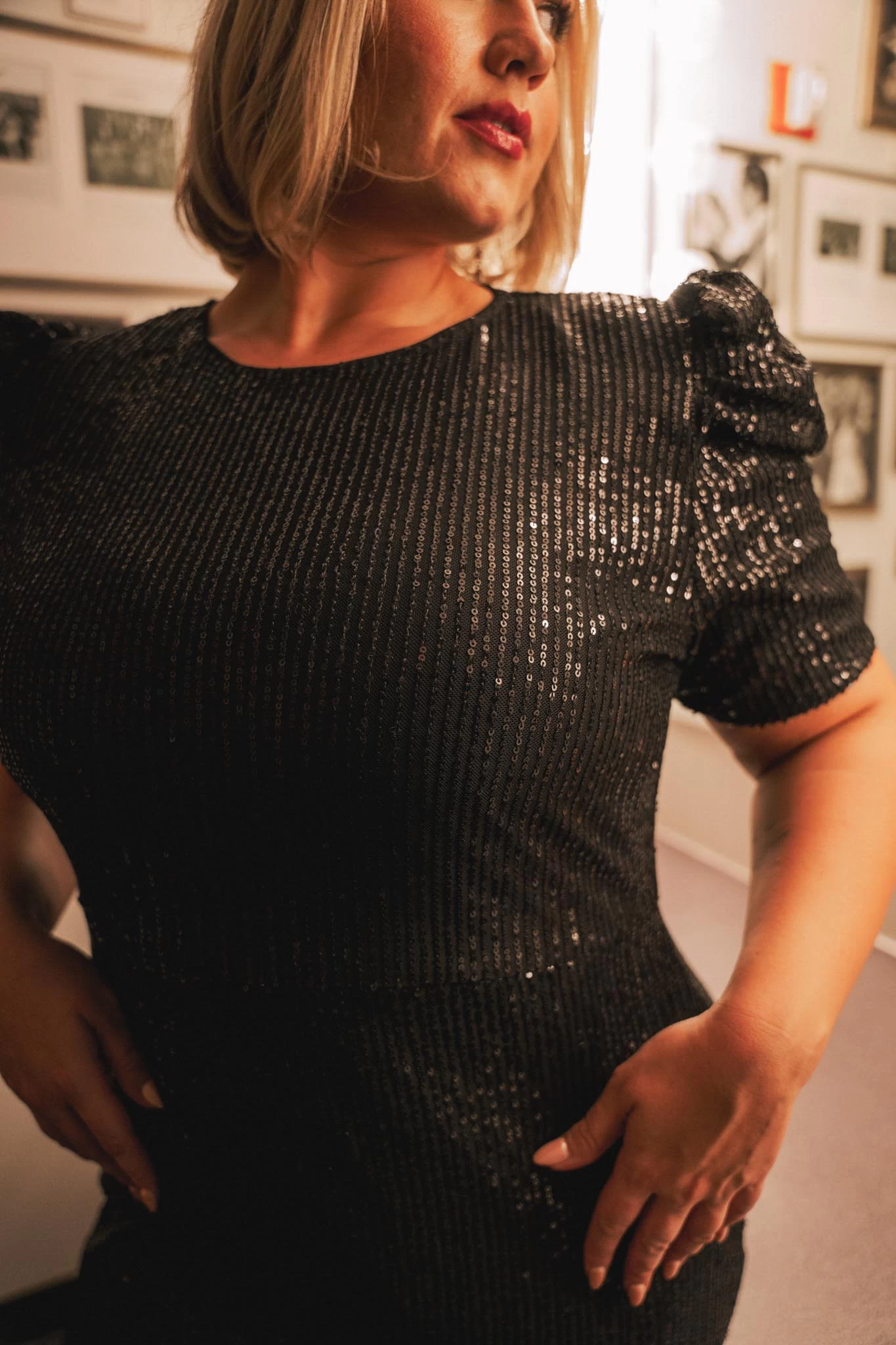 Starling Dress In Black Sequin - Image 14