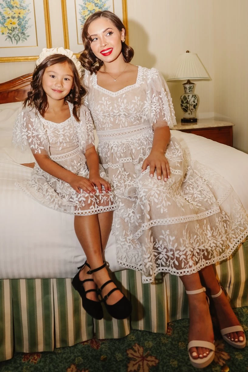 Venice Dress With Flutter Sleeves In Champagne - FINAL SALE - Image 3