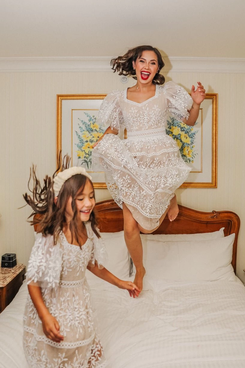 Venice Dress With Flutter Sleeves In Champagne - FINAL SALE - Image 15